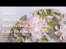 Load and play video in Gallery viewer, Monet-Inspired Buttercream Painting & Wafer Flower Cake - Online Course
